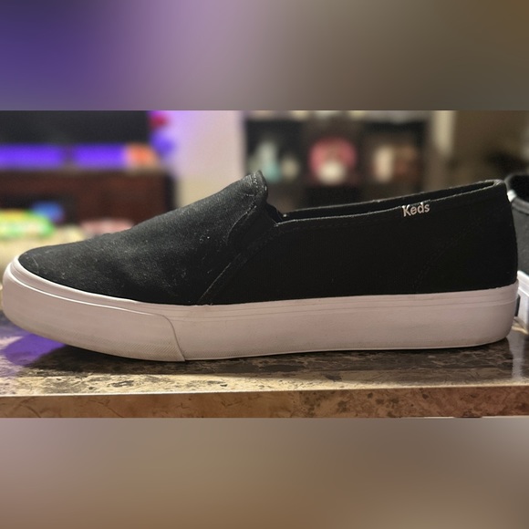 ✨ Like New Women’s Double Decker Keds Canvas Slip On Sneaker Black Size 11W ✨ - Picture 7 of 10